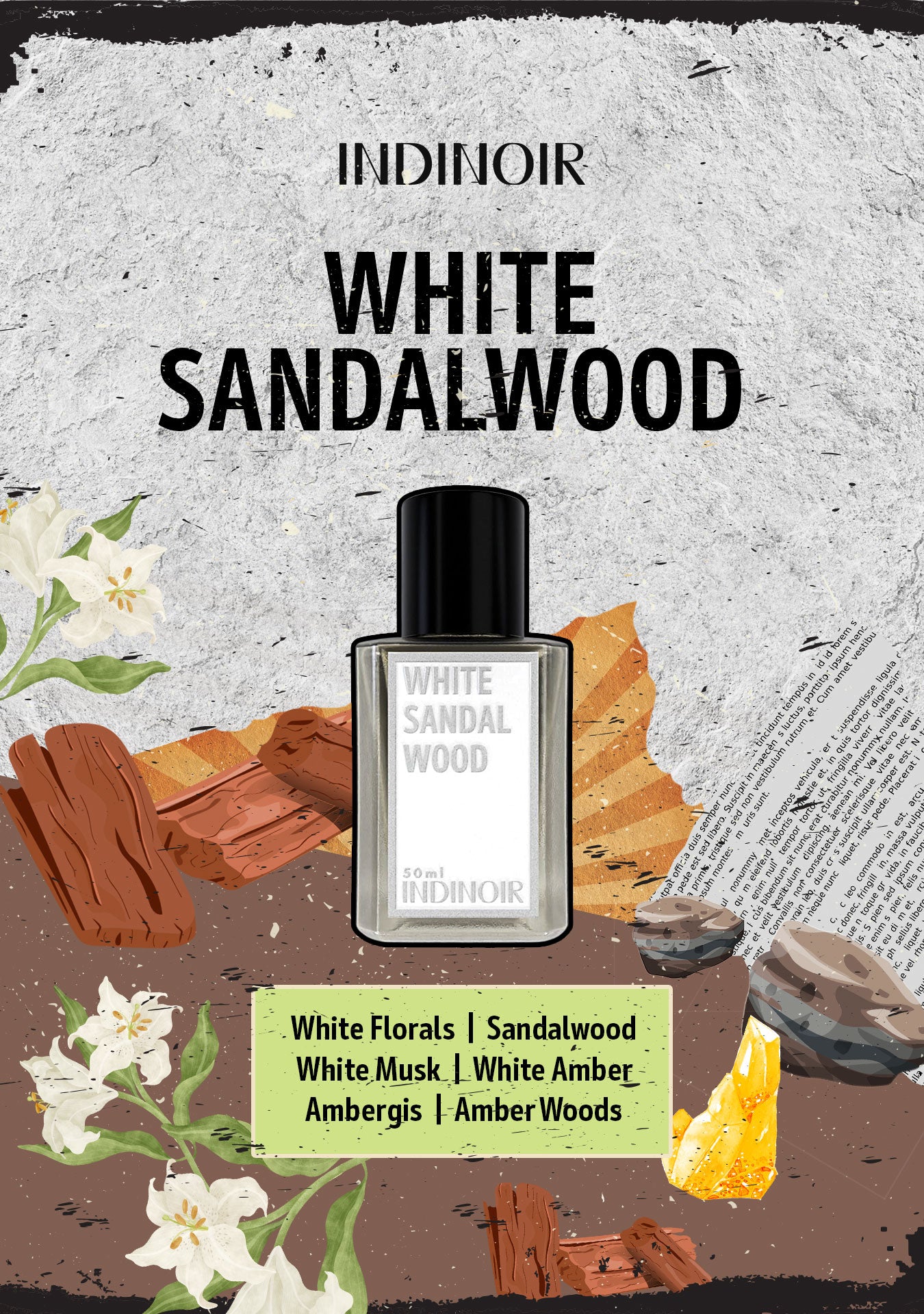 White Sandalwood EDP 50ml Eau De Parfum – IndiNoir